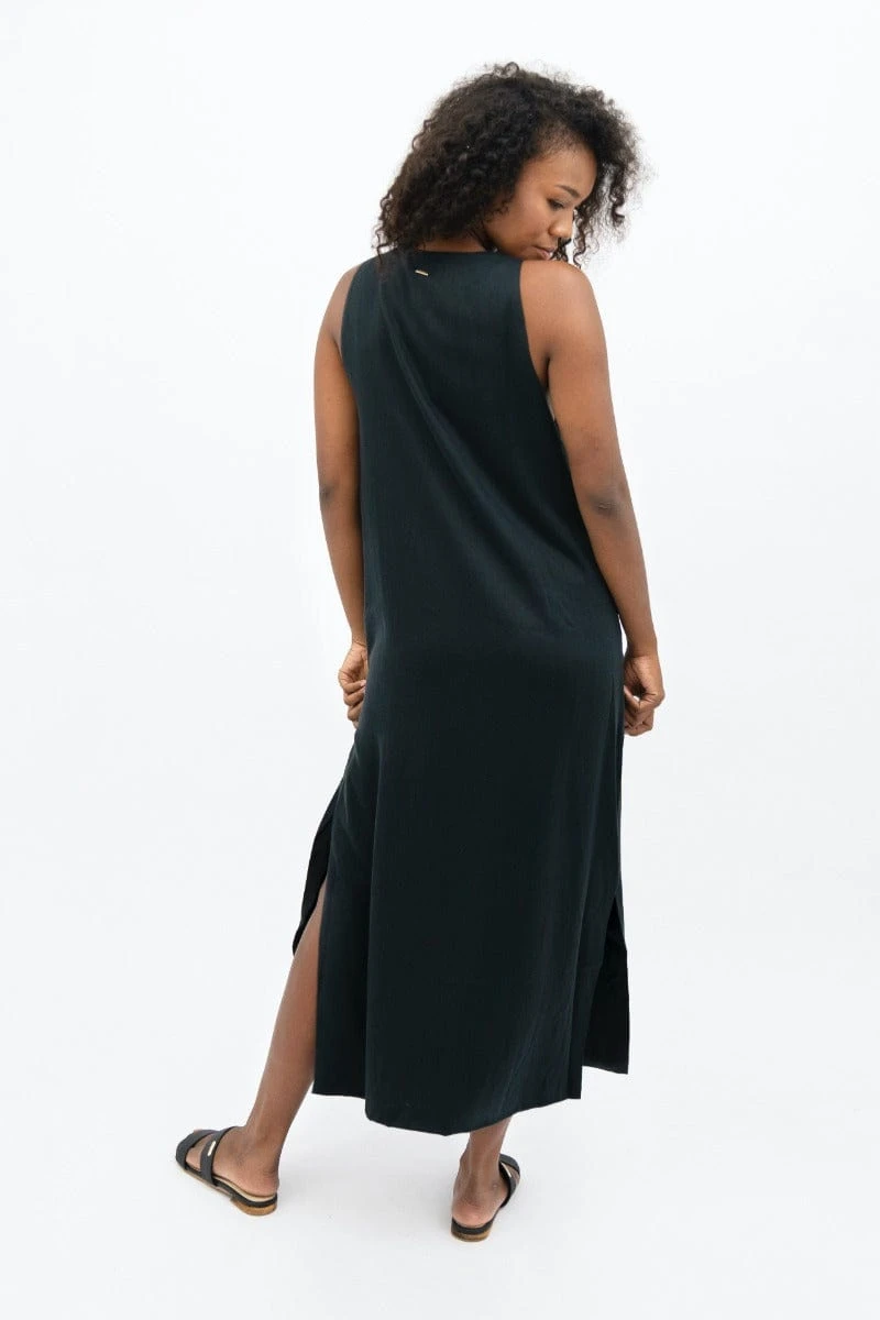 Capri TENCEL™ Maxi Dress | Licorice 5 Capri TENCEL™ Maxi Dress | Licorice - Image 3