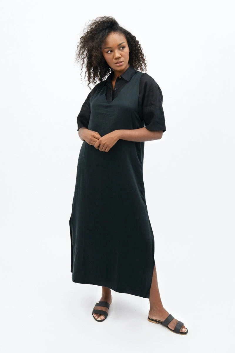 Capri TENCEL™ Maxi Dress | Licorice 7 Capri TENCEL™ Maxi Dress | Licorice - Image 5