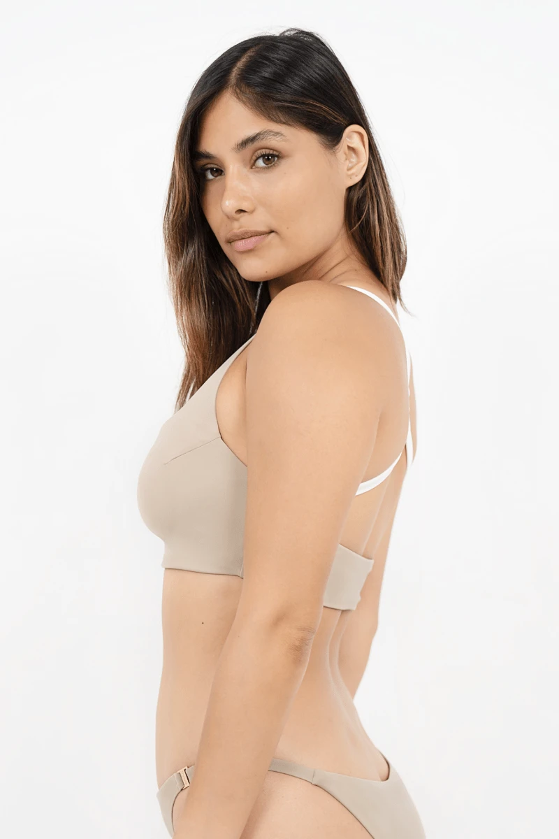 Crete Econyl® Cross Back Bikini Top | Sand 5 Crete Econyl® Cross Back Bikini Top | Sand - Image 3