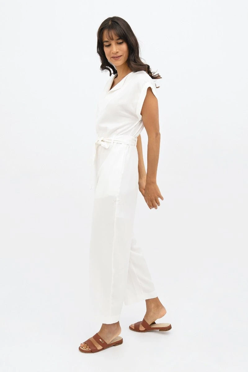 Dakar TENCEL™ Straight Leg Jumpsuit | Porcelain 7 Dakar TENCEL™ Straight Leg Jumpsuit | Porcelain - Image 5