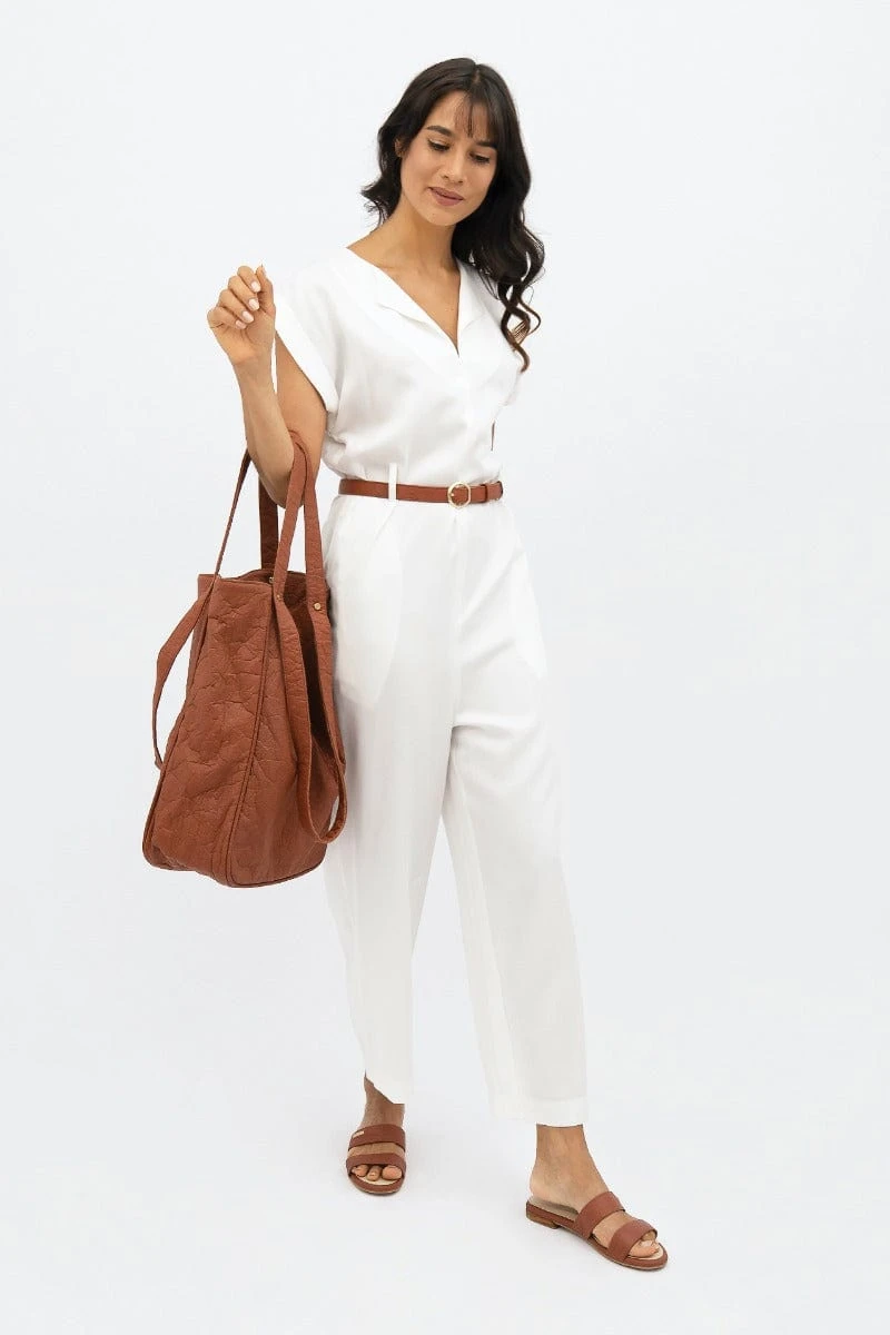 Dakar TENCEL™ Straight Leg Jumpsuit | Porcelain 8 Dakar TENCEL™ Straight Leg Jumpsuit | Porcelain - Image 6