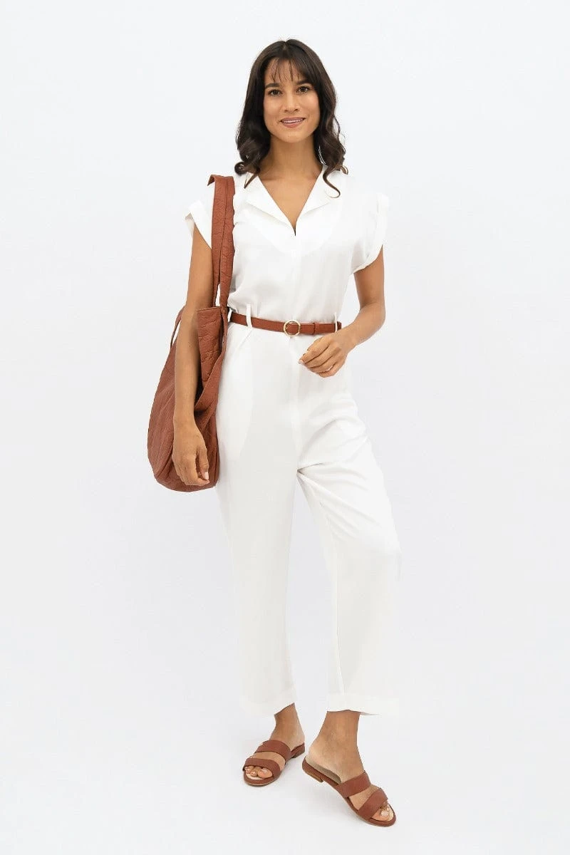 Dakar TENCEL™ Straight Leg Jumpsuit | Porcelain 9 Dakar TENCEL™ Straight Leg Jumpsuit | Porcelain - Image 7