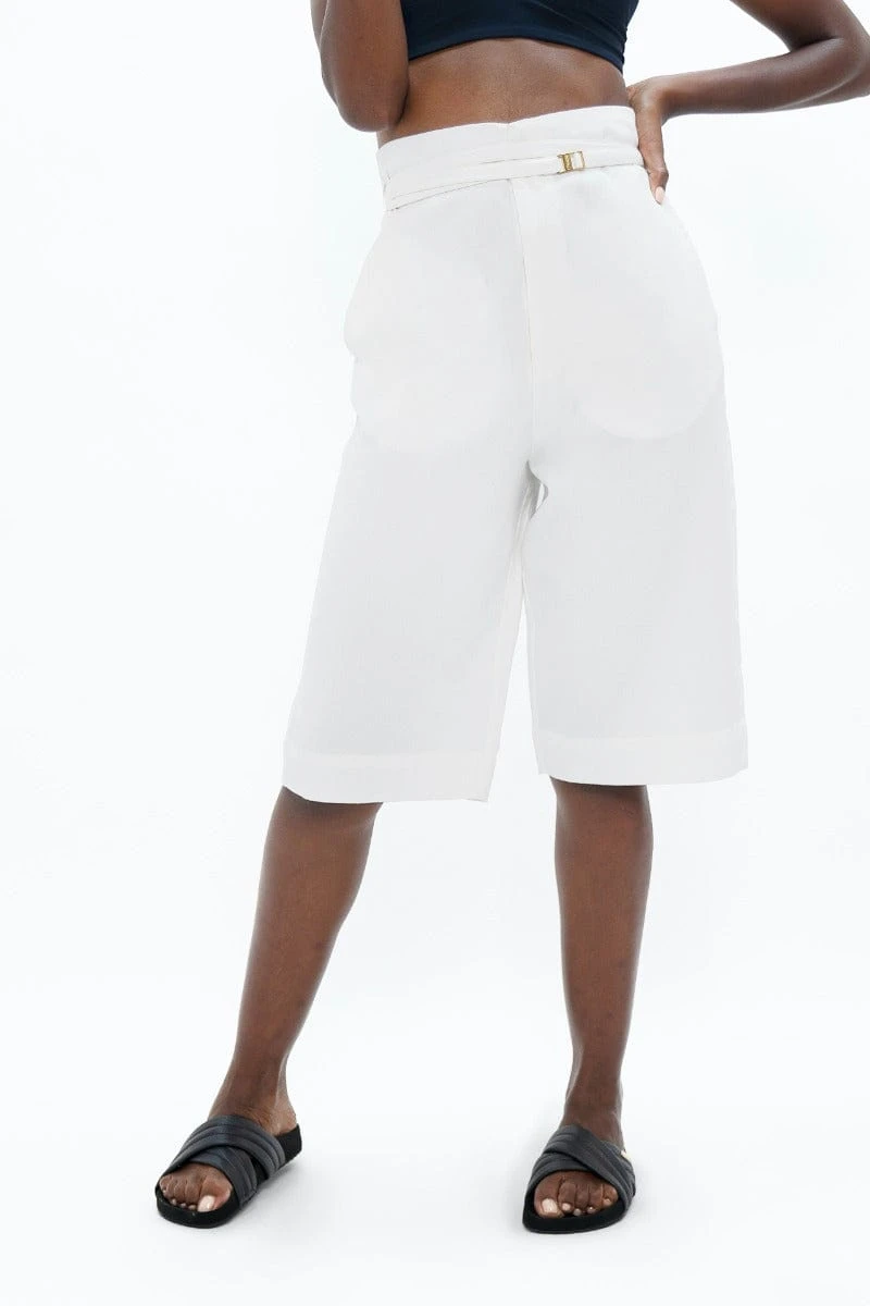 Florence Organic Cotton Twill Knee Trousers | White Dove 6 Florence Organic Cotton Twill Knee Trousers | White Dove - Image 4