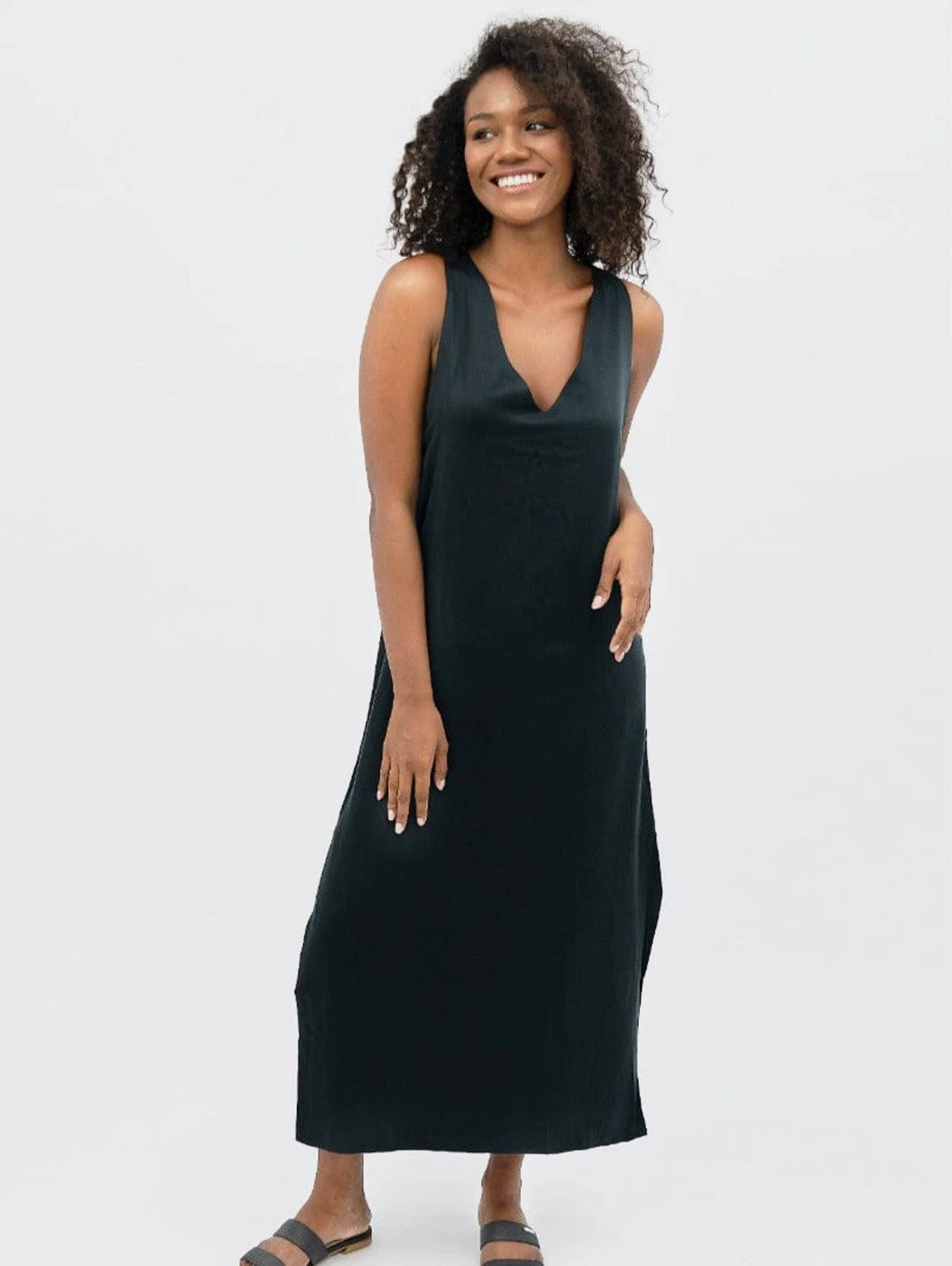 Capri TENCEL™ Maxi Dress | Licorice 3 Capri TENCEL™ Maxi Dress | Licorice
