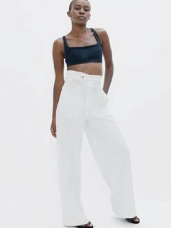 Florence Organic Cotton Wide Leg Trousers | White Dove
