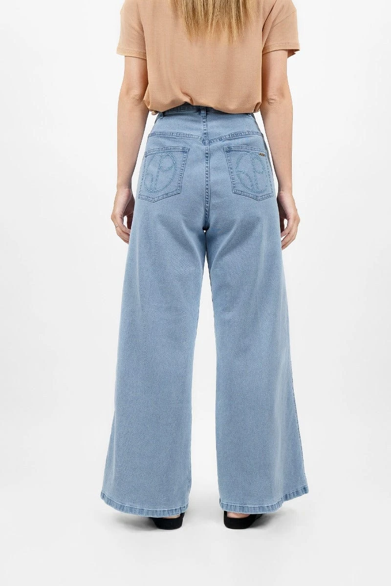Los Angeles Upcycled Wide Leg Jeans | Sky 5 Los Angeles Upcycled Wide Leg Jeans | Sky - Image 3