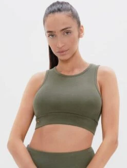 Boston PYRATEX® Open Back Bra Top | Green Ash