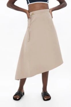 Mallorca Organic Cotton Twill Asymmetric Skirt | Sand -Women Clothing Store 1 people mallorca pmi asymmetric skirt sand 30625696284785