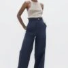 Florence Organic Cotton Wide Leg Trousers | Summer Night 1 Florence Organic Cotton Wide Leg Trousers | Summer Night -Women Clothing Store 1 people s florence flr pants summer night 30626941370481