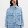 Arizona Upcycled Denim Jacket | Sky -Women Clothing Store 1 people xs arizona upcycled denim jacket sky 30681740050545