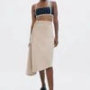 Mallorca Organic Cotton Twill Asymmetric Skirt | Sand -Women Clothing Store 1 people xs mallorca pmi asymmetric skirt sand 30626952872049