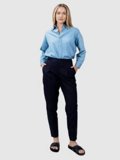 Salo Organic Cotton Satin Tapered Trousers | Blackbird