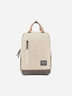 Small Vegan Hemp Backpack | Beige & Green