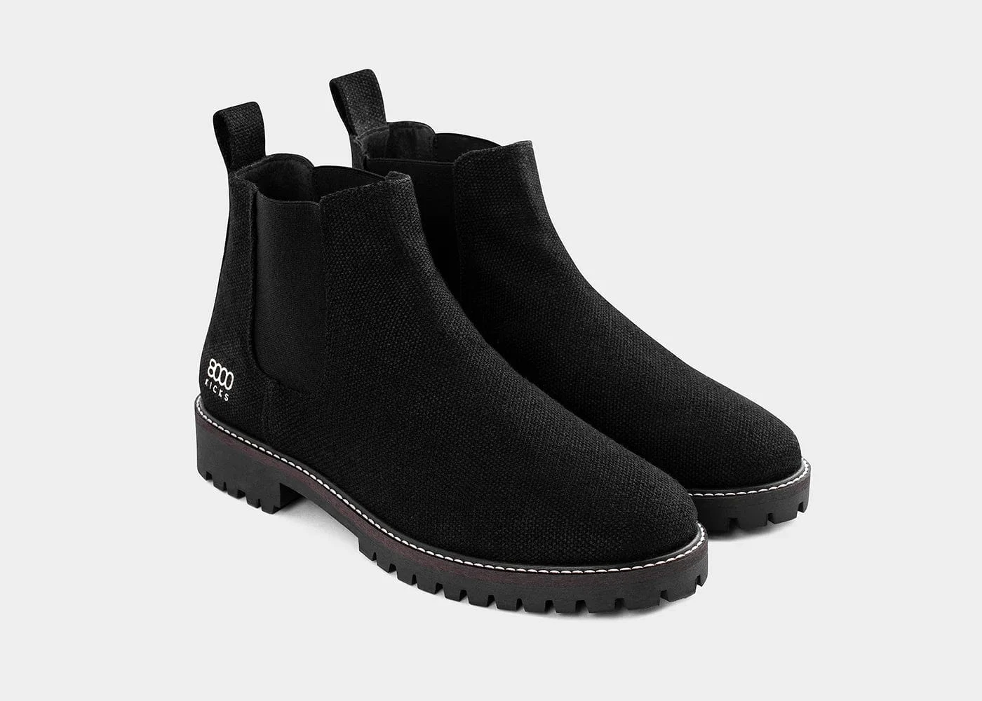 Crossover Women's Vegan Hemp Chelsea Boots | Black 4 Crossover Women's Vegan Hemp Chelsea Boots | Black - Image 2