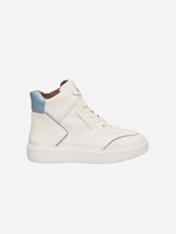Emi Women's Apple Leather Vegan Sneakers | White & Blue