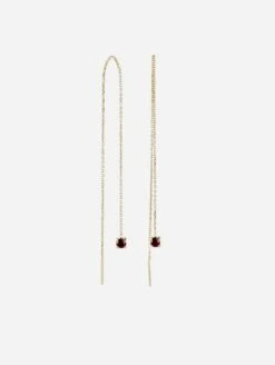 Asya Recycled 925 Sterling Silver Garnet Earrings | Gold Vermeil