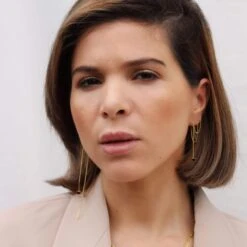 Asya Recycled 925 Sterling Silver Garnet Earrings | Gold Vermeil -Women Clothing Store ana dyla asya recycled 925 sterling silver garnet earrings gold vermeil 29264297984113