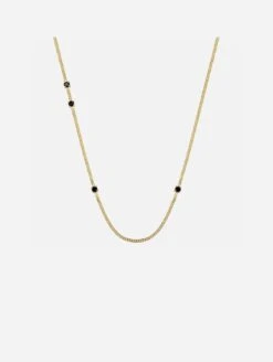 Gemma Recycled 925 Sterling Silver Black Spinel Necklace | Gold Vermeil