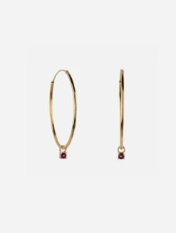 Irem Recycled 925 Sterling Silver Pink Topaz Hoop Earrings | Gold Vermeil