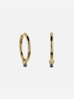 Livia Recycled 925 Sterling Silver London Topaz Hoop Earrings | Gold Vermeil