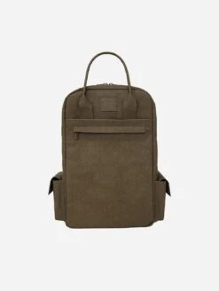 Verlan Vegan Leather Wood Backpack | Olive