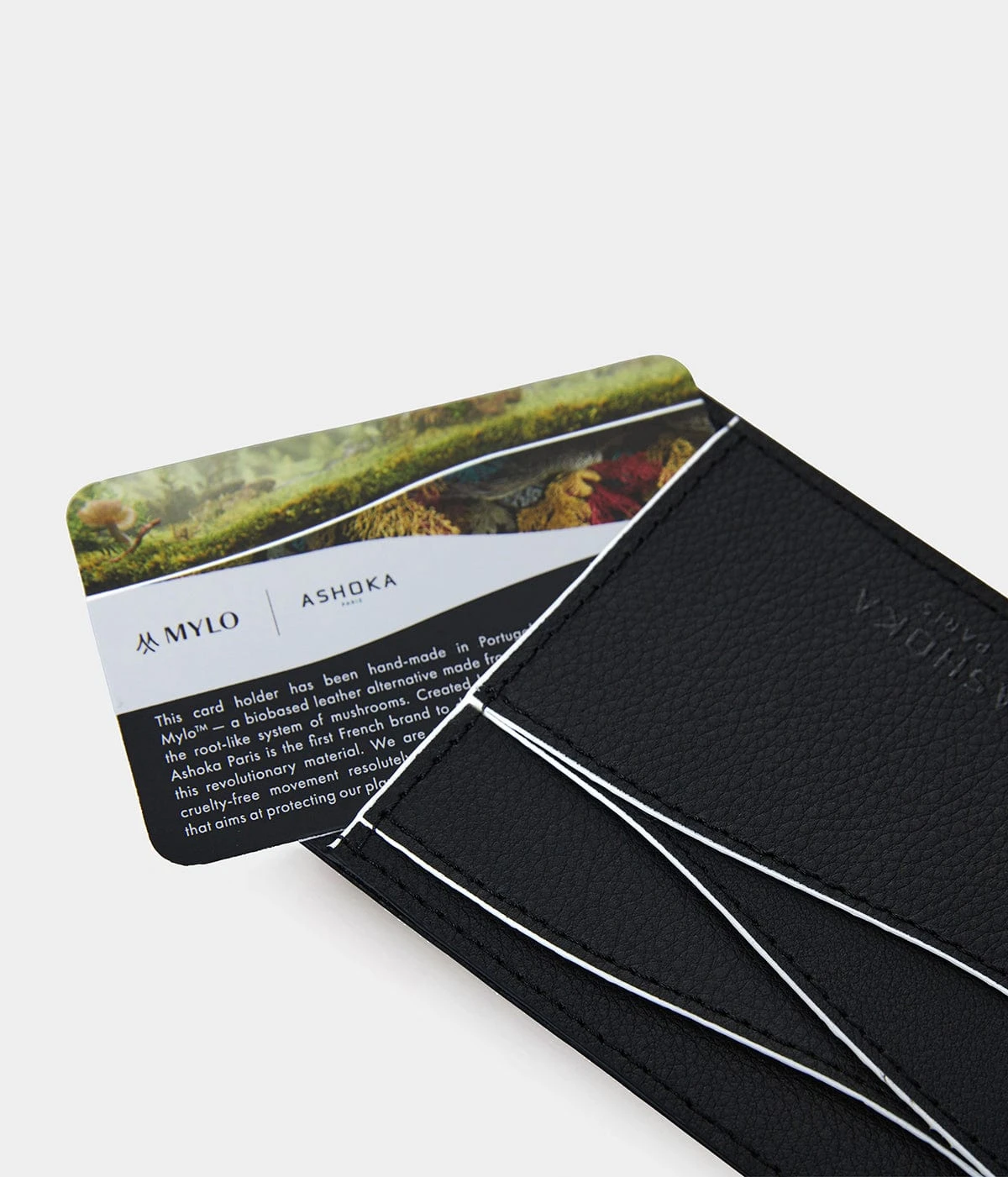 Mylo™️ Vegan Mushroom Leather Large Card Holder | White 8 Mylo™️ Vegan Mushroom Leather Large Card Holder | White - Image 6
