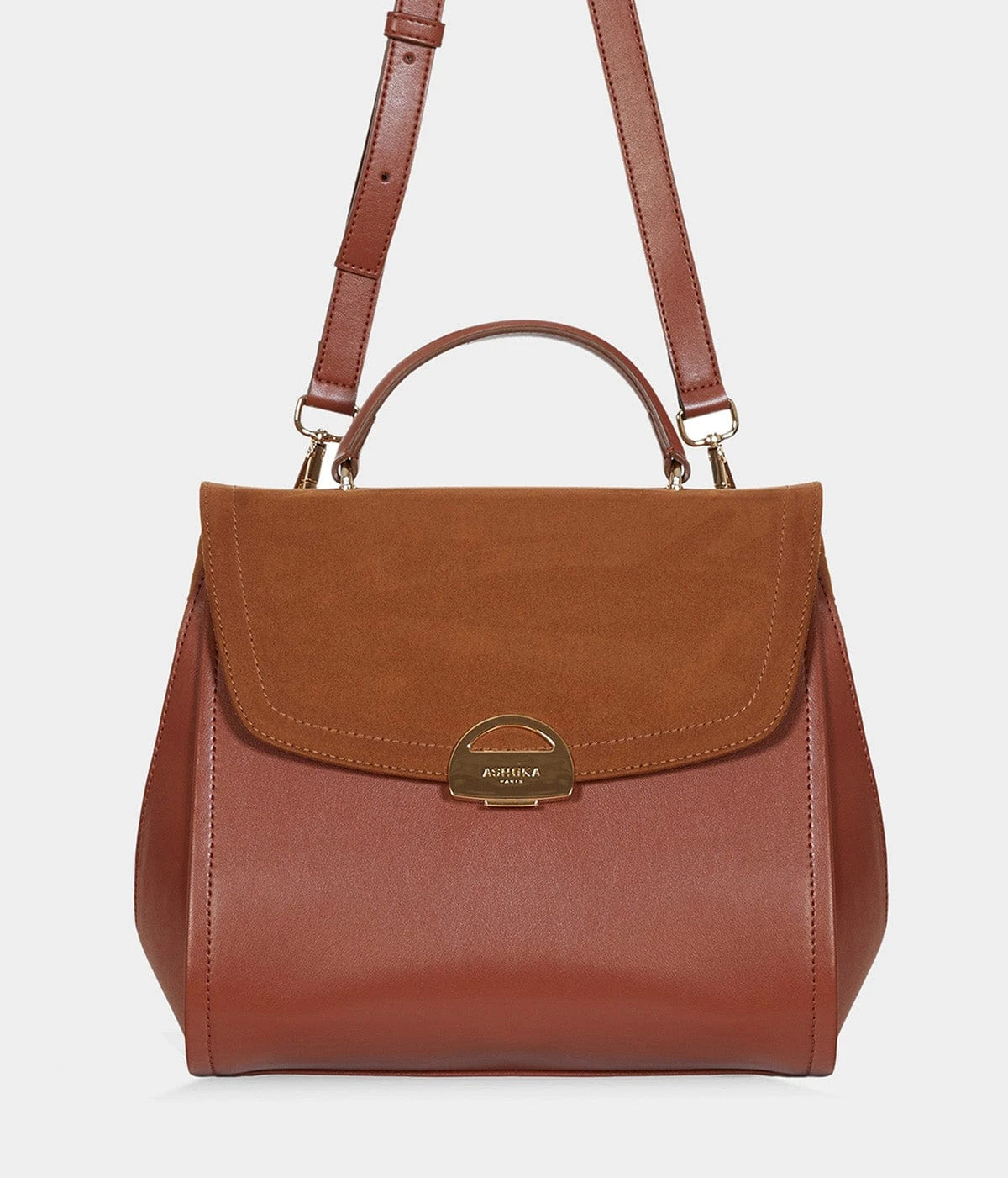 Paname Oxymore Apple Leather & Microsuede Vegan Handbag | Camel 4 Paname Oxymore Apple Leather & Microsuede Vegan Handbag | Camel - Image 2