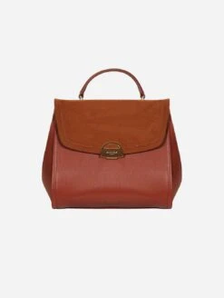 Paname Oxymore Apple Leather & Microsuede Vegan Handbag | Camel