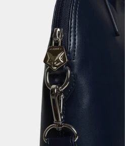 City Vegan Apple Skin Leather Briefcase | Navy Blue -Women Clothing Store ashoka paris porte documents full apple skin city bleu marine 30667575361649