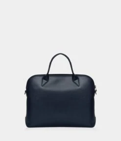 City Vegan Apple Skin Leather Briefcase | Navy Blue -Women Clothing Store ashoka paris porte documents full apple skin city bleu marine 30667575459953