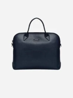 City Vegan Apple Skin Leather Briefcase | Navy Blue
