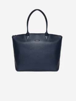 Jolly Apple Skin Vegan Leather Tote | Navy Blue