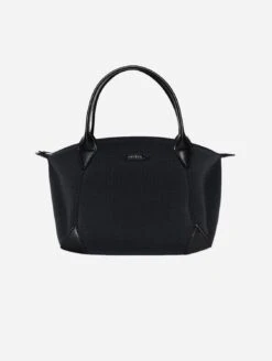Pretty Apple Skin & Nylon Shoulder Bag | Black