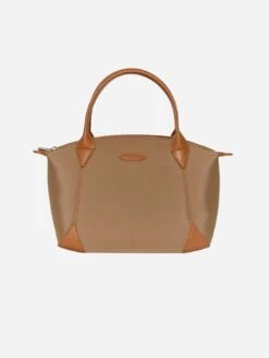 Pretty Apple Skin & Nylon Shoulder Bag | Caramel