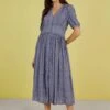 Suzy LENZING™ ECOVERO™ Dress | Blue Woodblock -Women Clothing Store baukjen 10 uk size 10 blue woodblock print suzy dress with lenzing ecovero 30681934921841