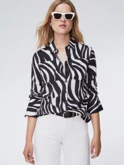 Kamilah TENCEL™ Shirt | Black Zebra
