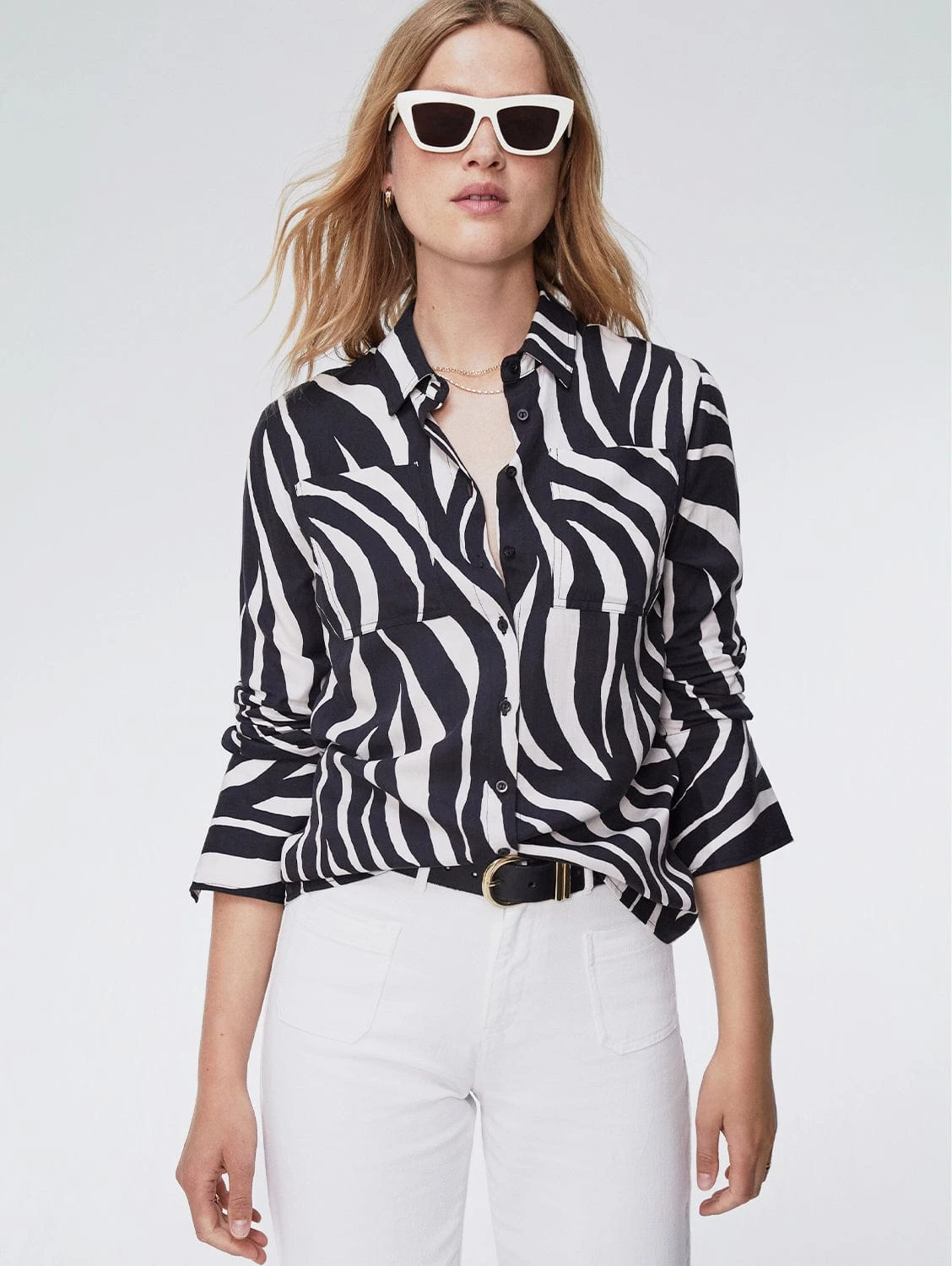 Kamilah TENCEL™ Shirt | Black Zebra 3 Kamilah TENCEL™ Shirt | Black Zebra