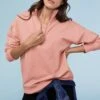 Brooklyn Organic Zip Sweatshirt | Pink Clay -Women Clothing Store baukjen 6 uk size 6 pink clay brooklyn organic zip sweatshirt 30807286775921
