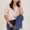 Noa LENZING™ ECOVERO™ Blouse | Powder Pink -Women Clothing Store baukjen 6 uk size 6 powder pink noa blouse with lenzing ecovero 30681934692465