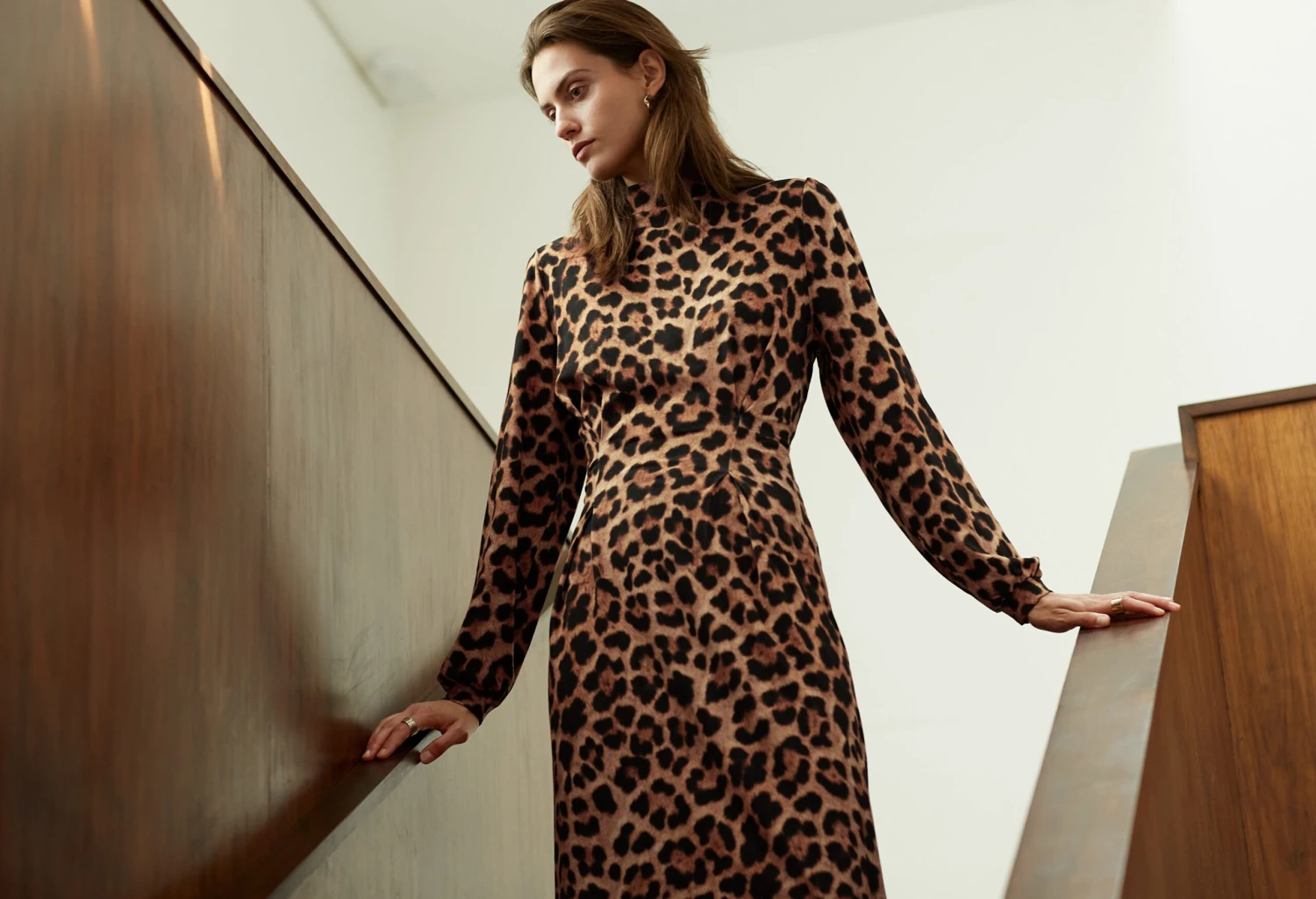 Adelyn LENZING™ ECOVERO™ Jersey Midi Dress | Butterscotch Leopard 6 Adelyn LENZING™ ECOVERO™ Jersey Midi Dress | Butterscotch Leopard - Image 4