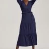 Airin Smocked Waist LENZING™ ECOVERO™ Jersey Midi Dress | Midnight Blue -Women Clothing Store baukjen airin dress with lenzing ecovero 30025099804785