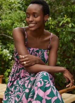 Anais LENZING™ ECOVERO™ Dress | Pink Frond -Women Clothing Store baukjen anais dress with lenzing ecovero 30759399653489