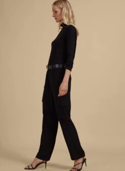 Azalea Ecojilin Viscose Luxe Cargo Trousers | Caviar Black -Women Clothing Store baukjen azalea ecojilin trousers 30306764030065