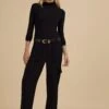 Azalea Ecojilin Viscose Luxe Cargo Trousers | Caviar Black