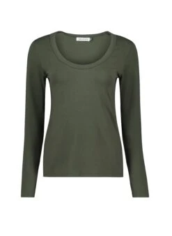 Baukjen Essentials LENZING™ ECOVEROLong Sleeve Scoop Top | Deep Khaki -Women Clothing Store baukjen baukjen essentials long sleeve scoop top with lenzing ecove 30806591897713