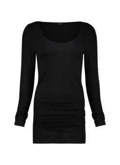 Baukjen Essentials LENZING™ ECOVERO™ Stretch Jersey Longline Top | Caviar Black -Women Clothing Store baukjen baukjen essentials longline top with lenzing ecovero 30306765930609