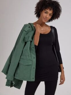 Baukjen Essentials LENZING™ ECOVERO™ Stretch Jersey Longline Top | Caviar Black