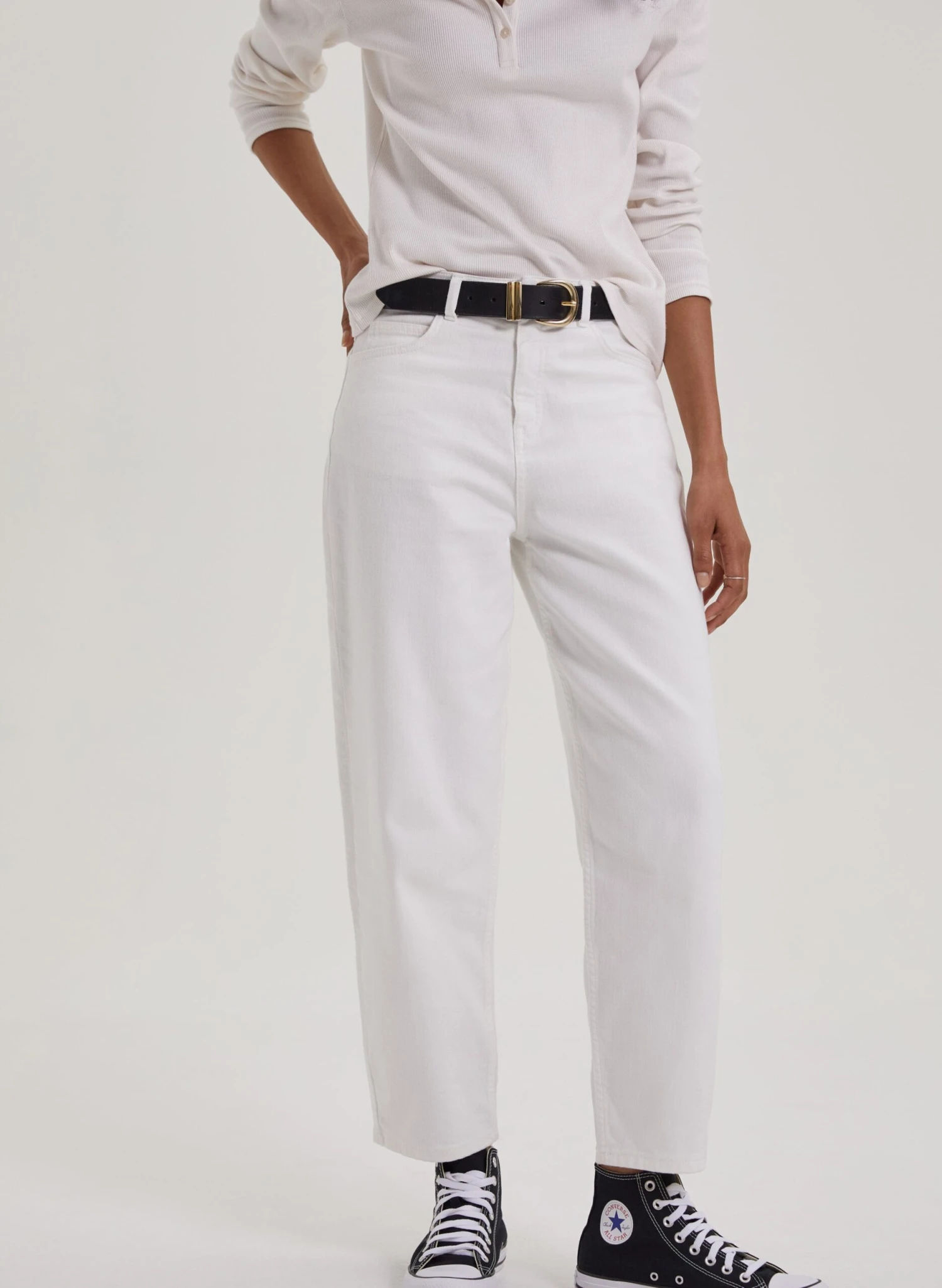 Baukjen Organic Cotton Barrell Leg Jeans | Soft White 4 Baukjen Organic Cotton Barrell Leg Jeans | Soft White - Image 2