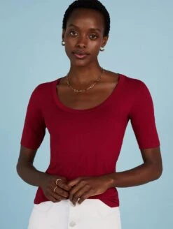 Baukjen Essential LENZING™ ECOVERO™ Scoop Top | Berry