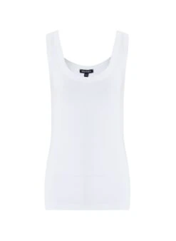 Brenna Scoop Neck LENZING™ ECOVERO™ Jersey Vest Top | Pure White -Women Clothing Store baukjen brenna top with lenzing ecovero 29934082228337